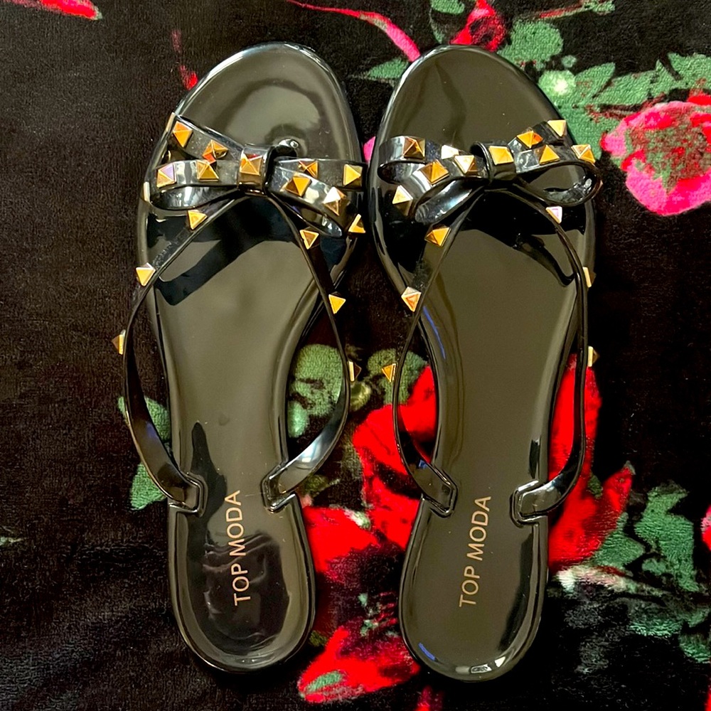 Gold Studded Sandals/Flip Flops
